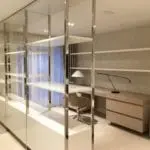 steel polished shelving unit